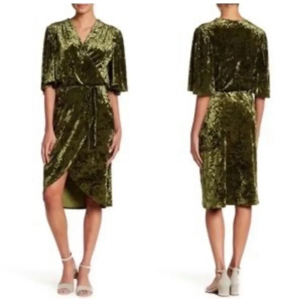 Alexia Admor Crushed Velvet Wrap Dress